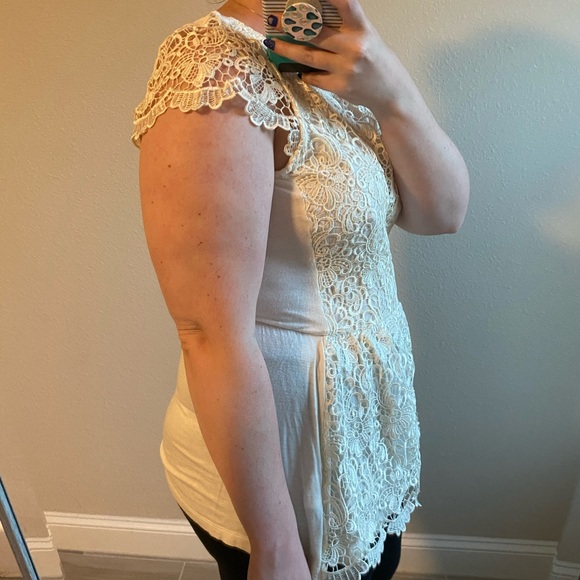 Ivory Lace Shirt - Picture 2 of 5